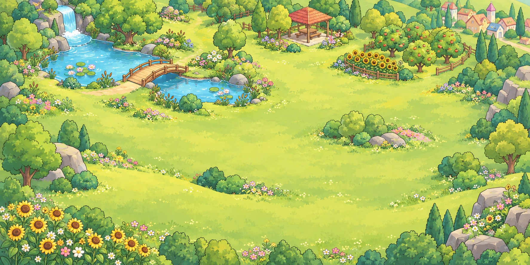 Sunny Park, one of Jaimie's colourful storybook worlds